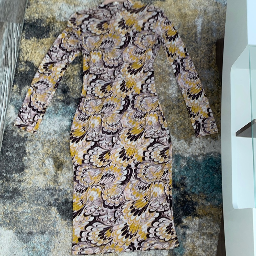 Forever 21 Mesh multi colored midi bodycon dress. Size L